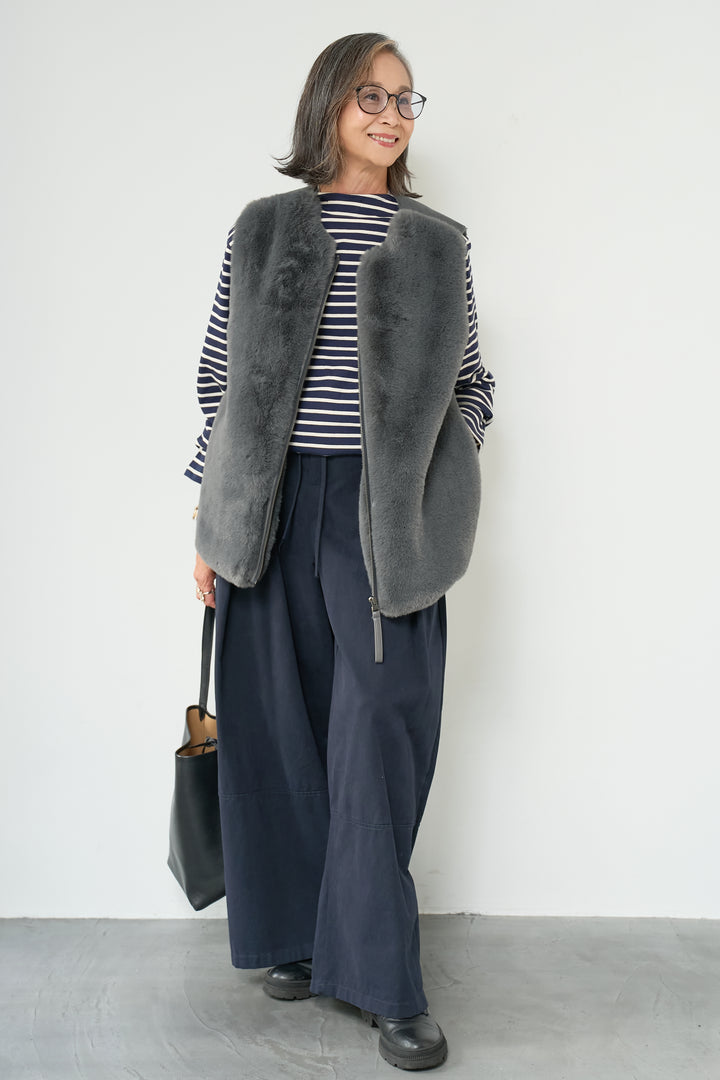 エコファー×ムートンチュニックベスト