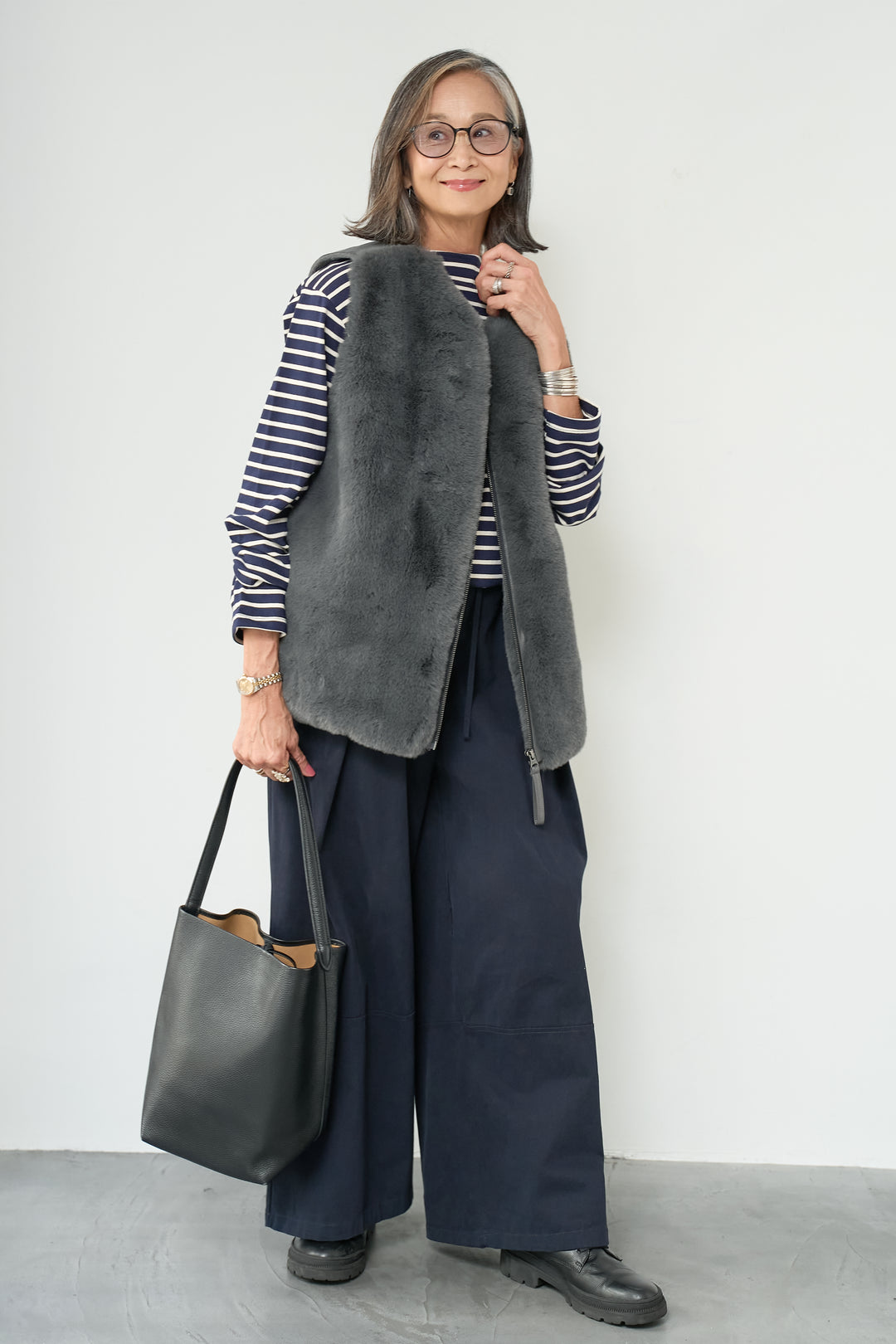 エコファー×ムートンチュニックベスト