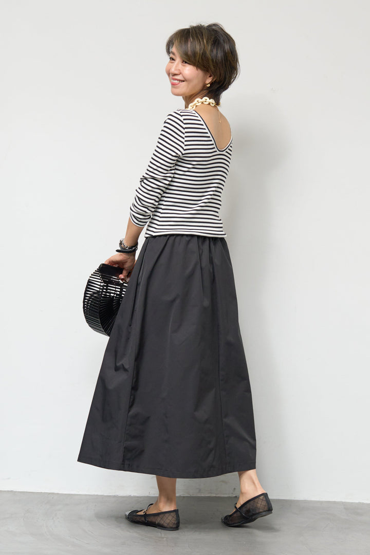 バックUネックボーダーカットソー