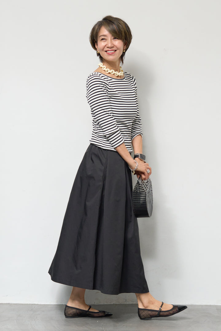 バックUネックボーダーカットソー