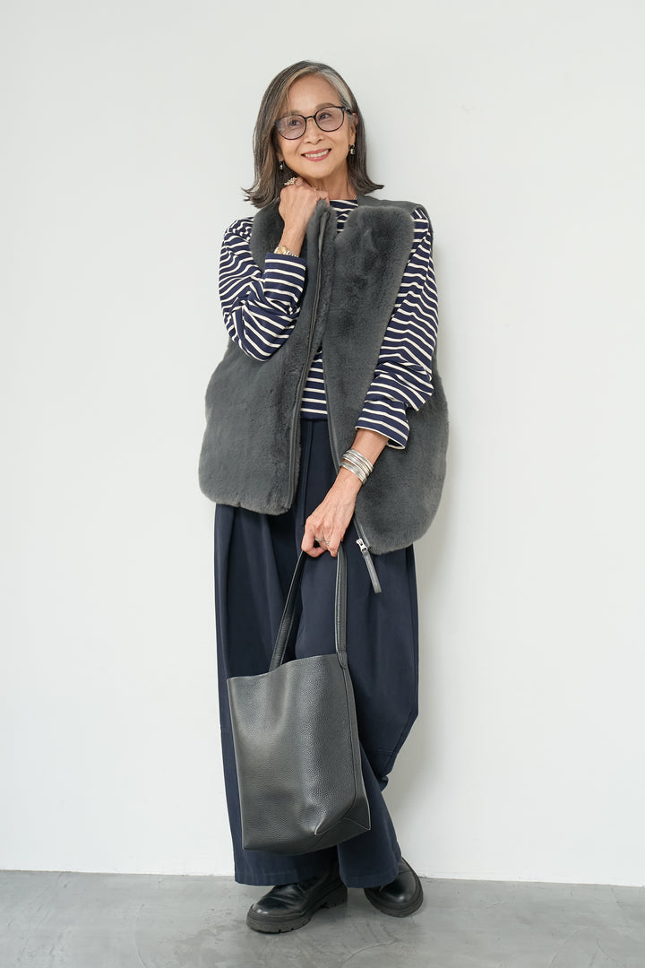 エコファー×ムートンチュニックベスト