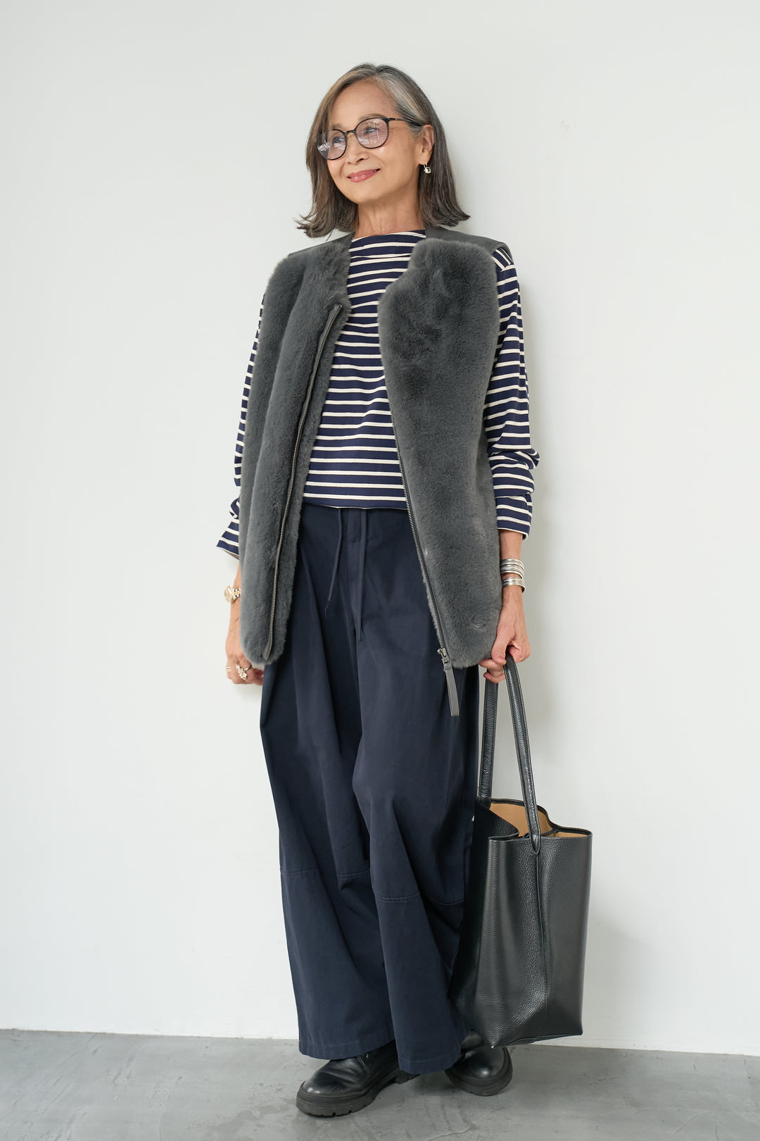 エコファー×ムートンチュニックベスト