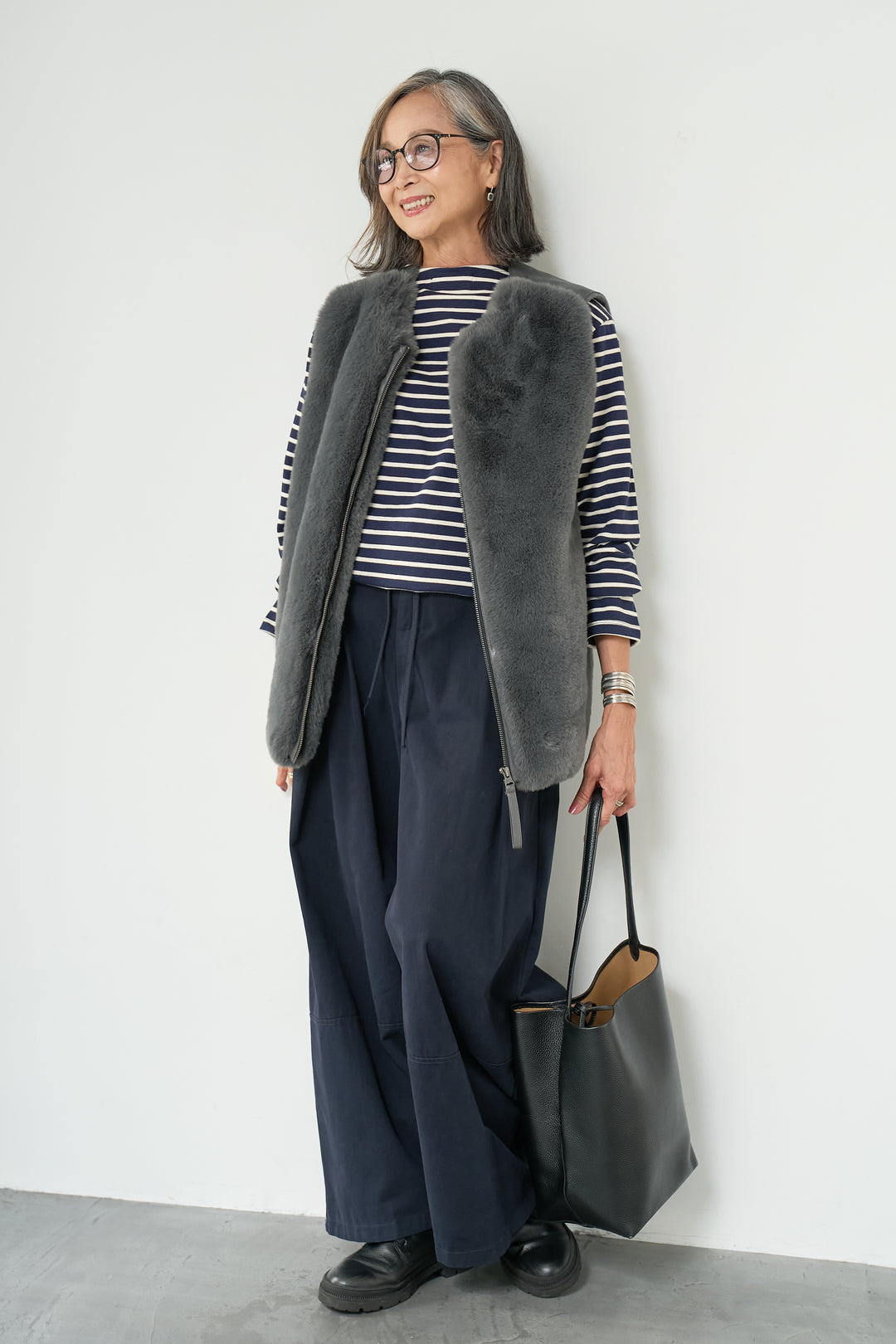 エコファー×ムートンチュニックベスト