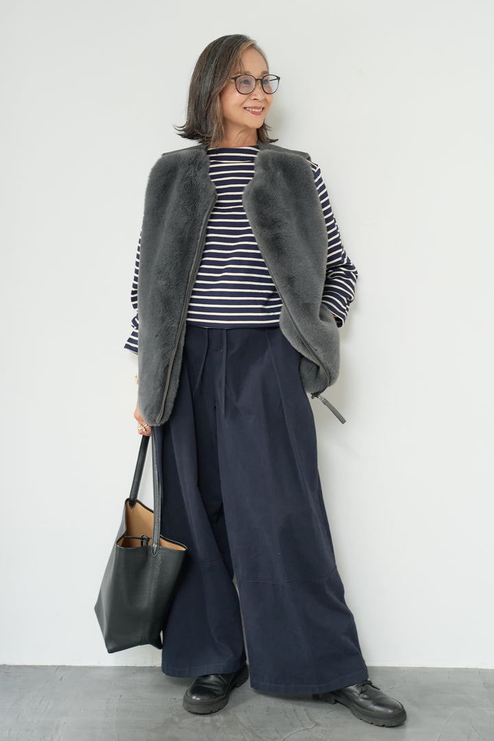 エコファー×ムートンチュニックベスト