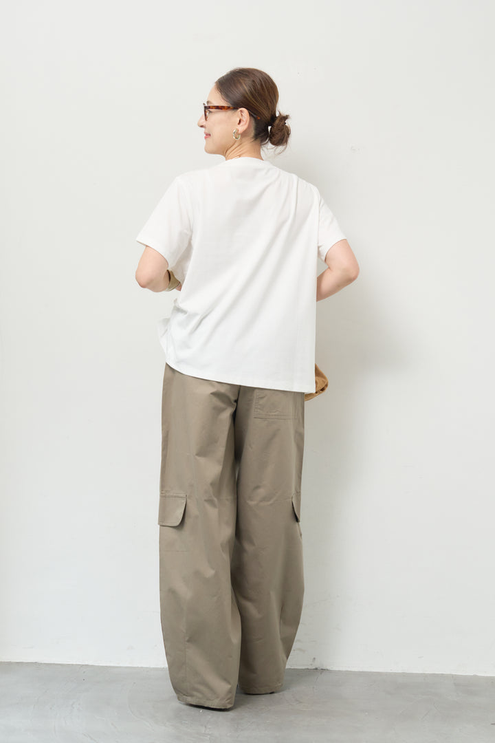 [SET]アシメギャザーデザインプルオーバー+カーゴワイドパンツ(2set)