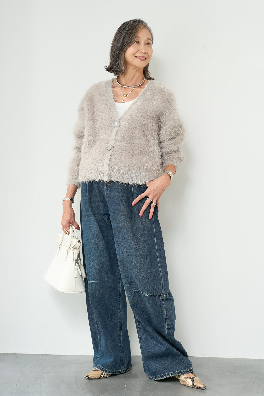 シャギーニットカーディガン