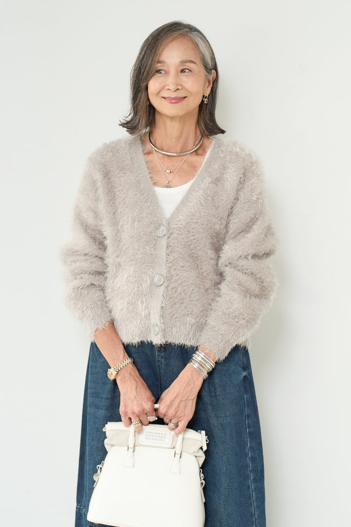 シャギーニットカーディガン