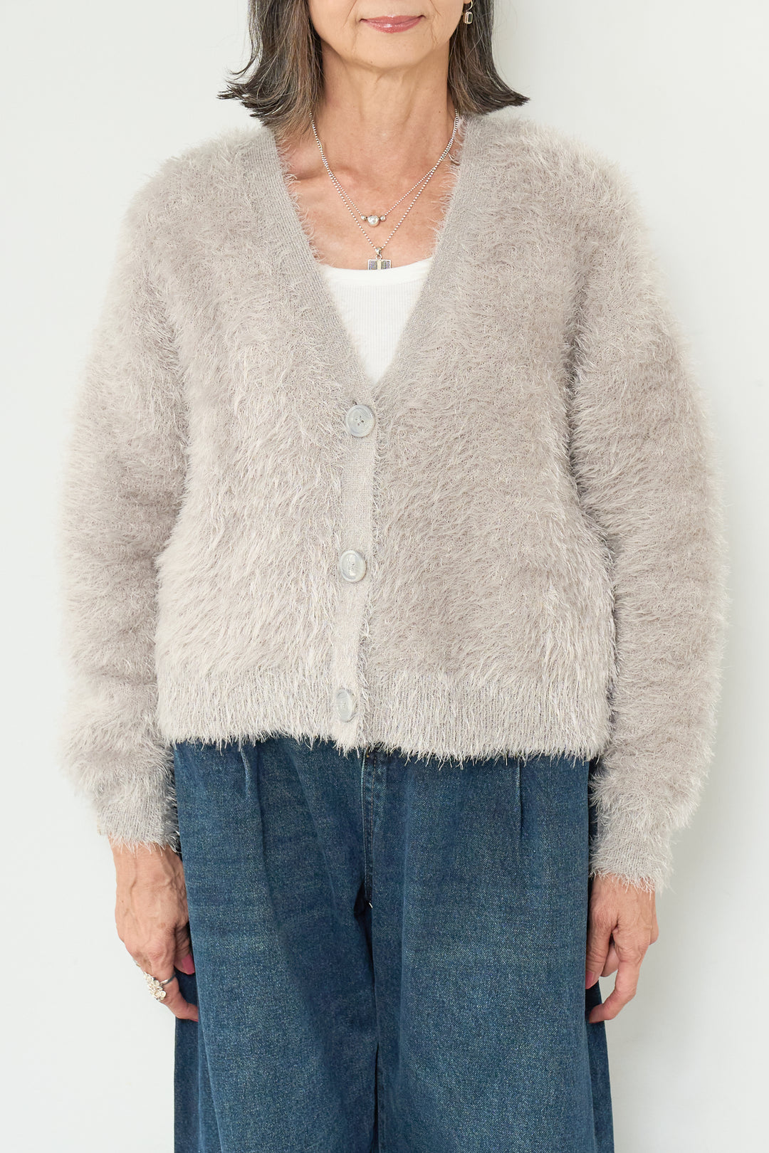 シャギーニットカーディガン