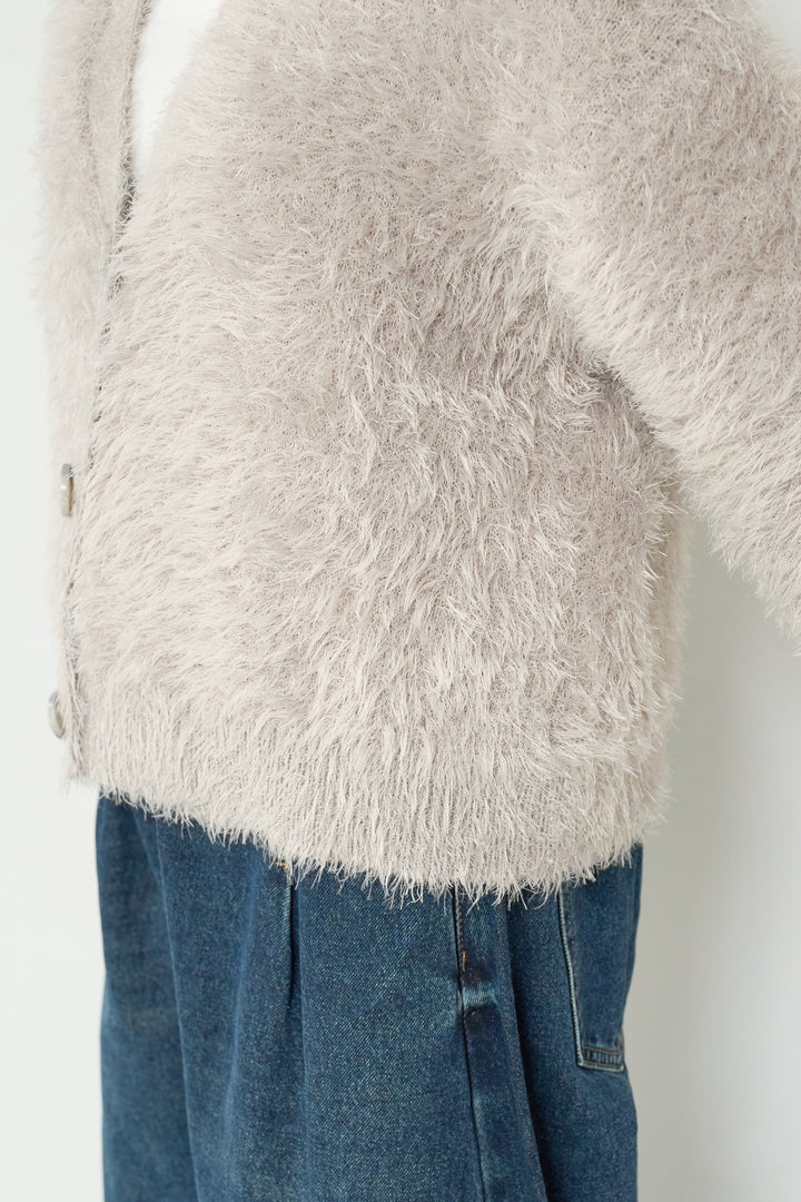 シャギーニットカーディガン