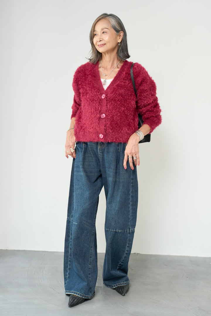 シャギーニットカーディガン