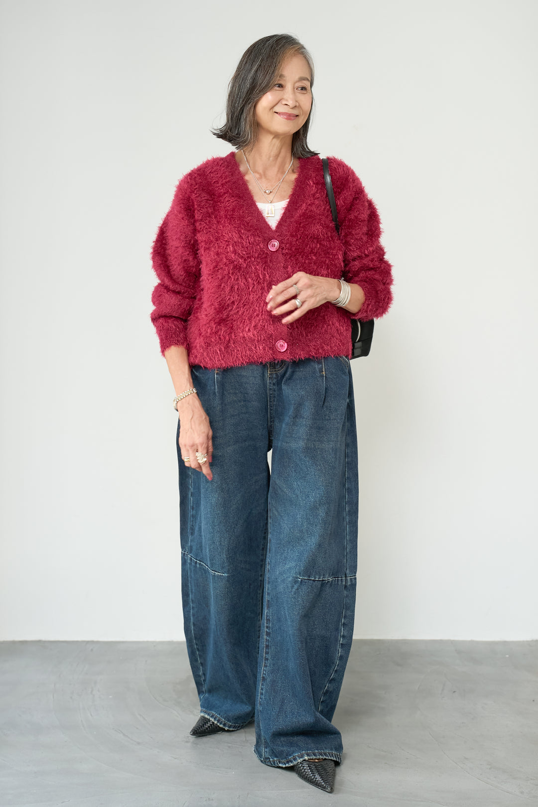 シャギーニットカーディガン