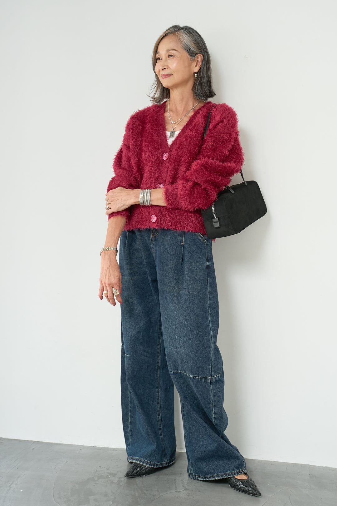 シャギーニットカーディガン