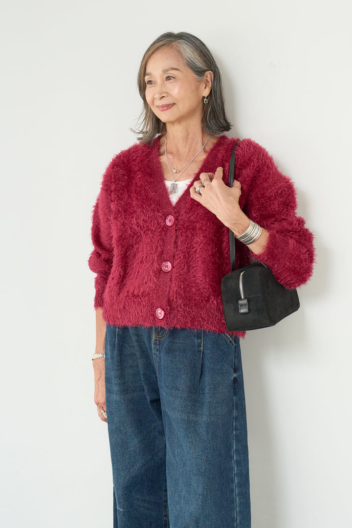 シャギーニットカーディガン