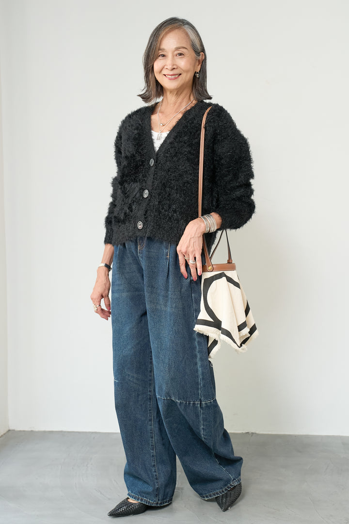 シャギーニットカーディガン