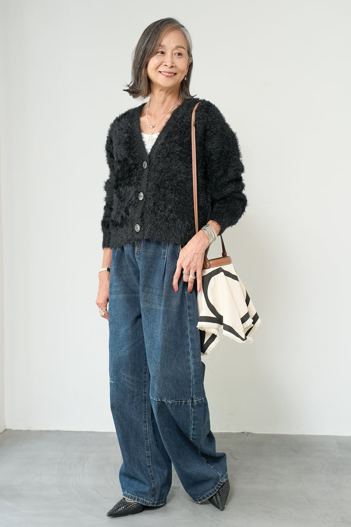 シャギーニットカーディガン