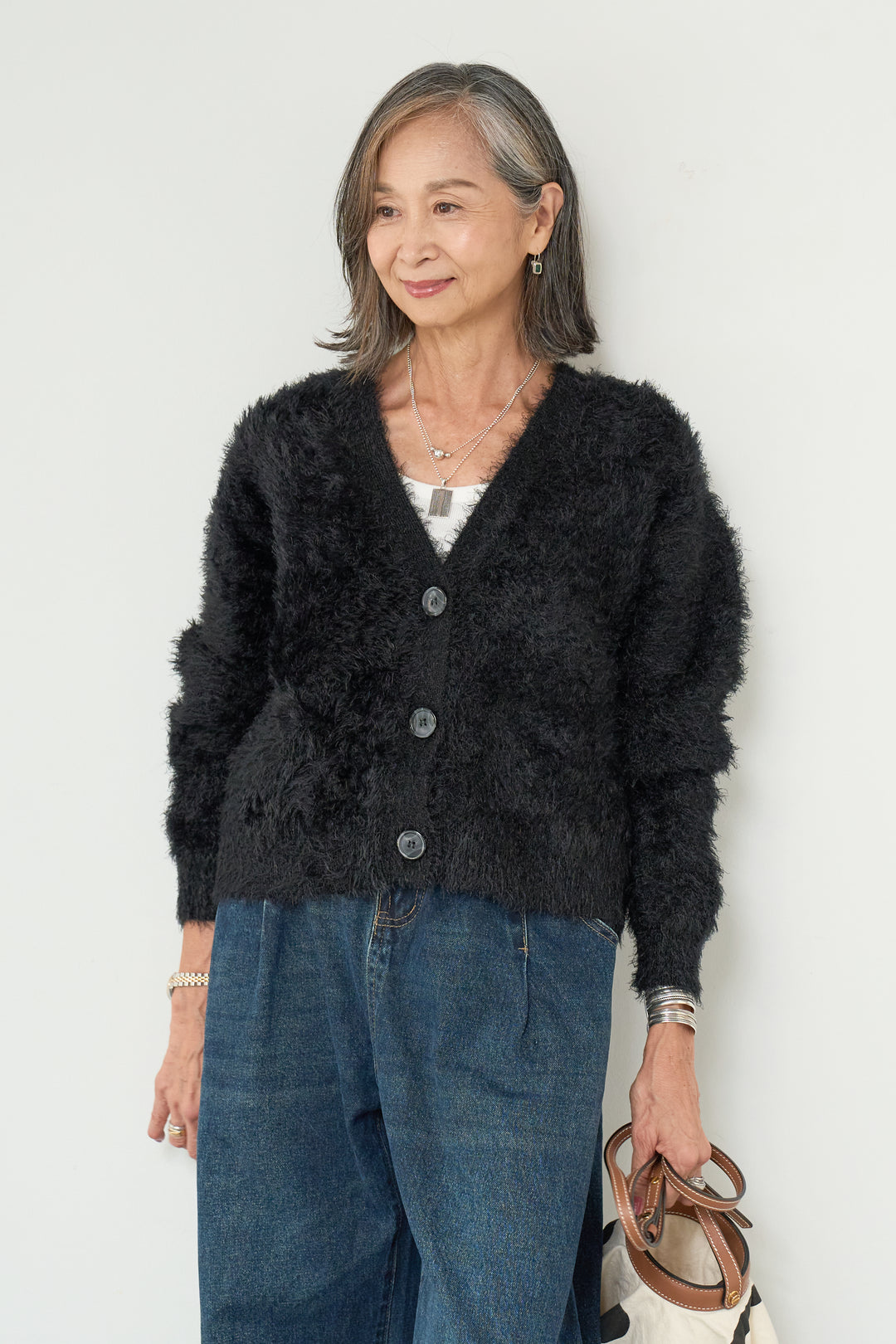 シャギーニットカーディガン