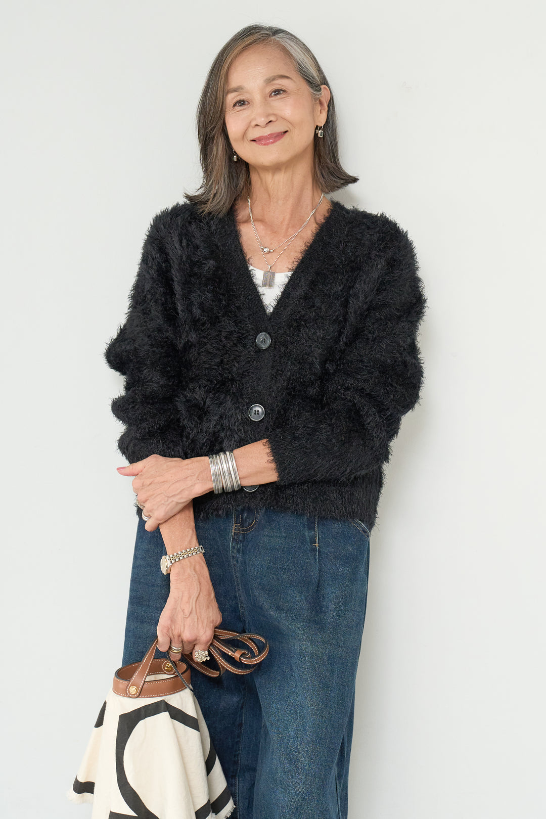 シャギーニットカーディガン