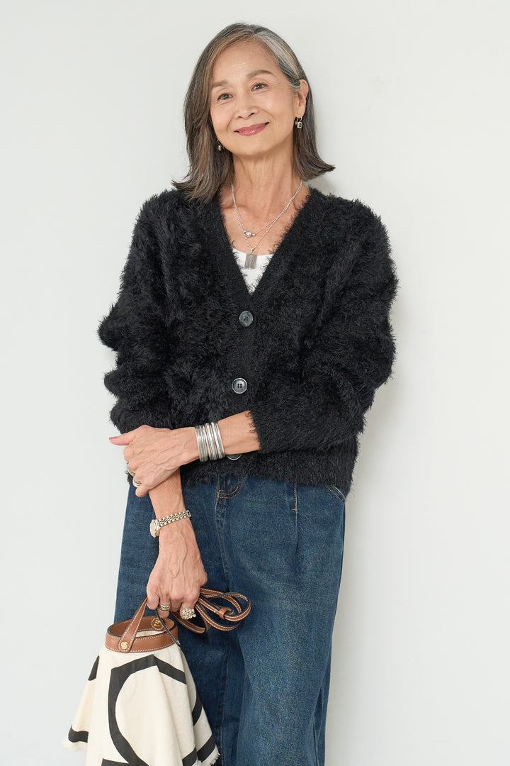 シャギーニットカーディガン