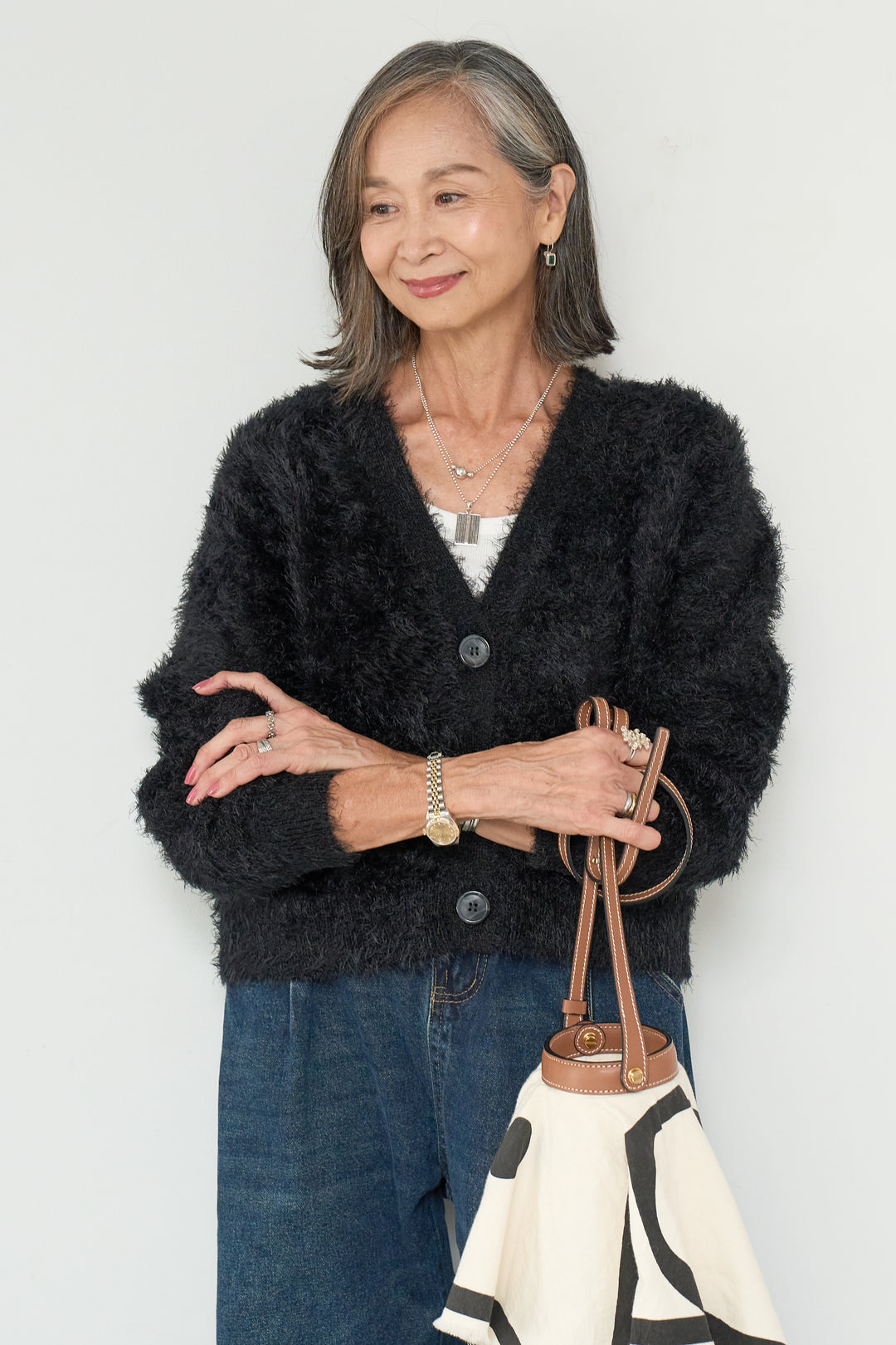 シャギーニットカーディガン