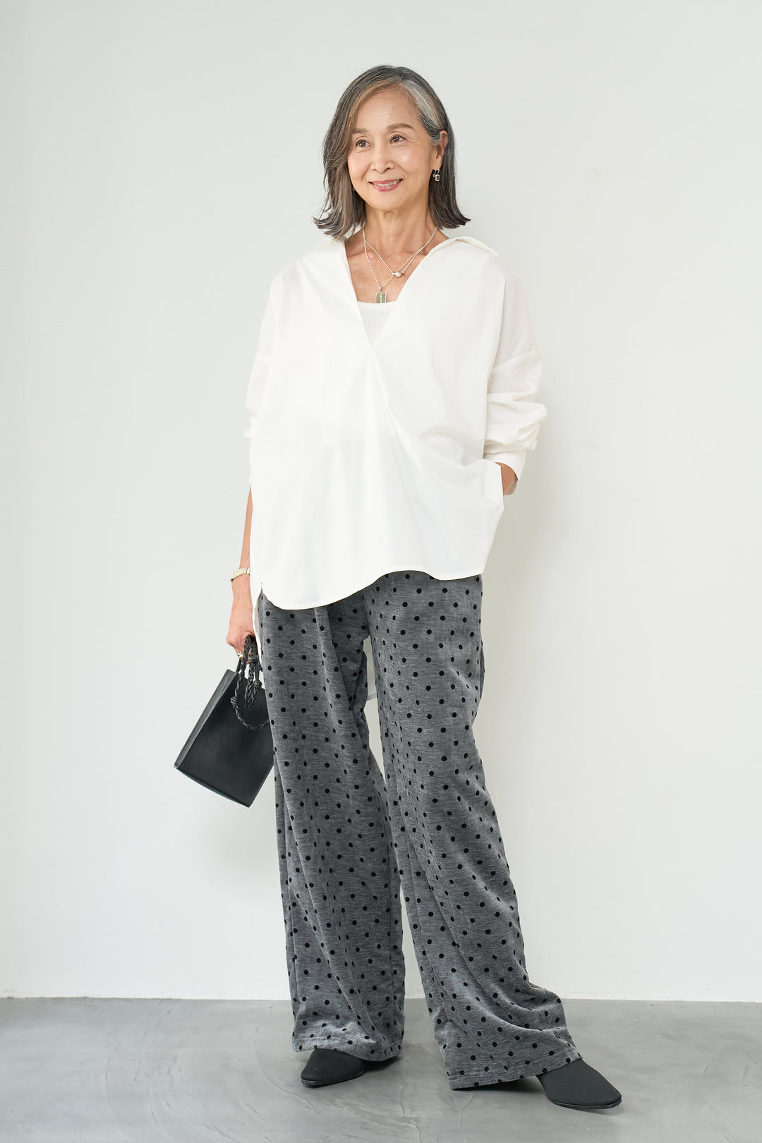 フロッキードットリラックスパンツ