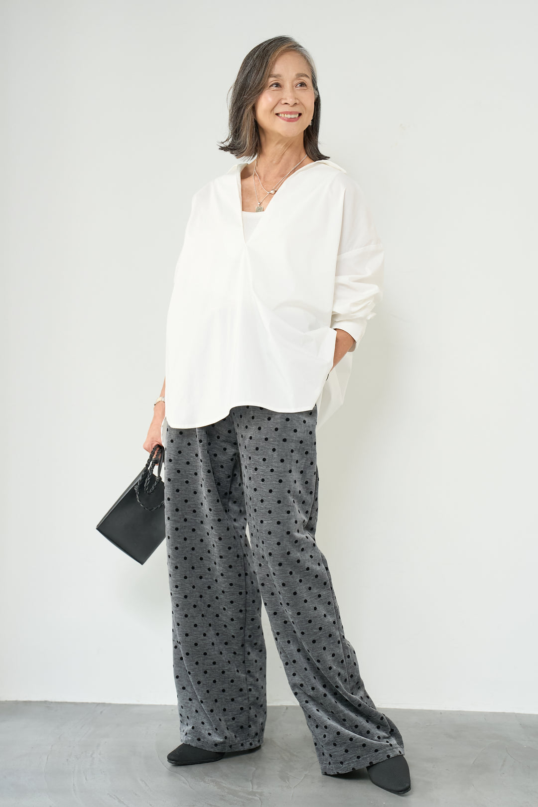 フロッキードットリラックスパンツ