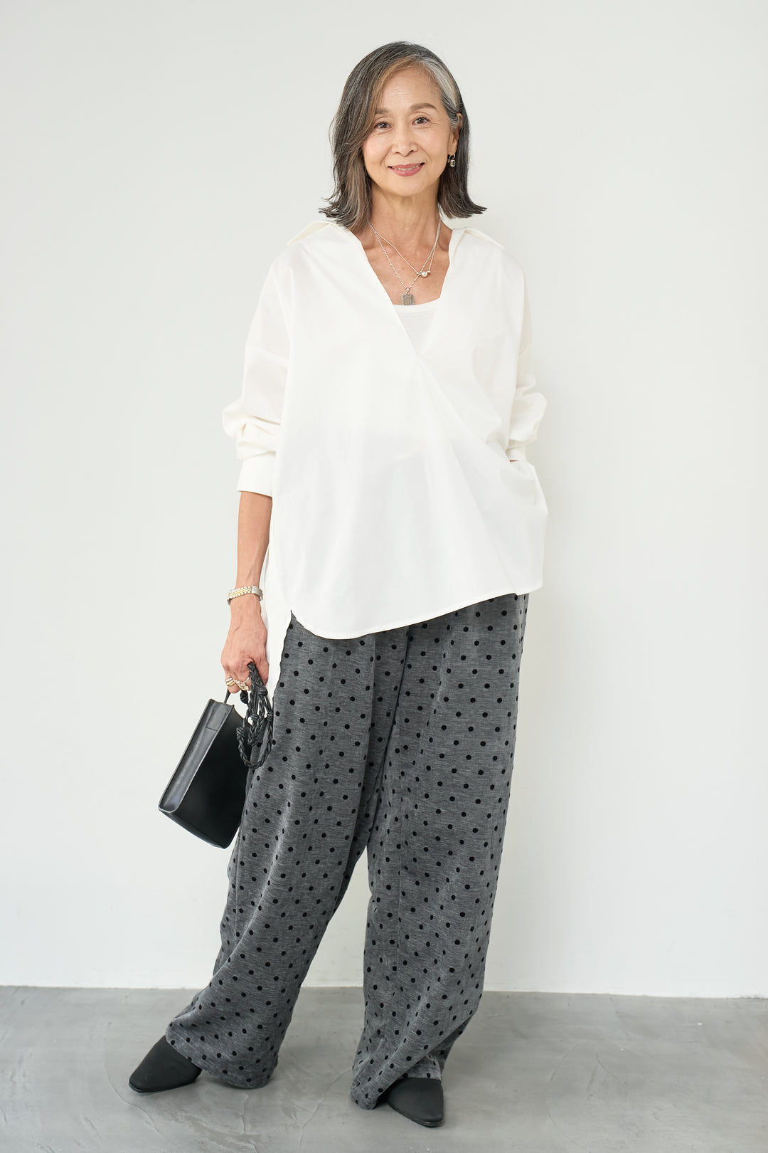 フロッキードットリラックスパンツ