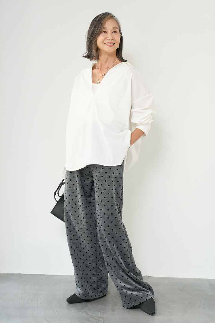 フロッキードットリラックスパンツ