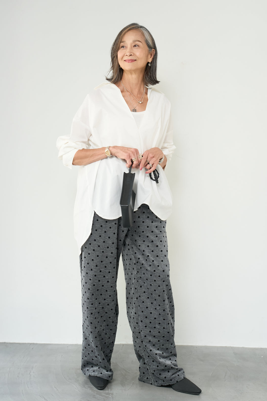 フロッキードットリラックスパンツ