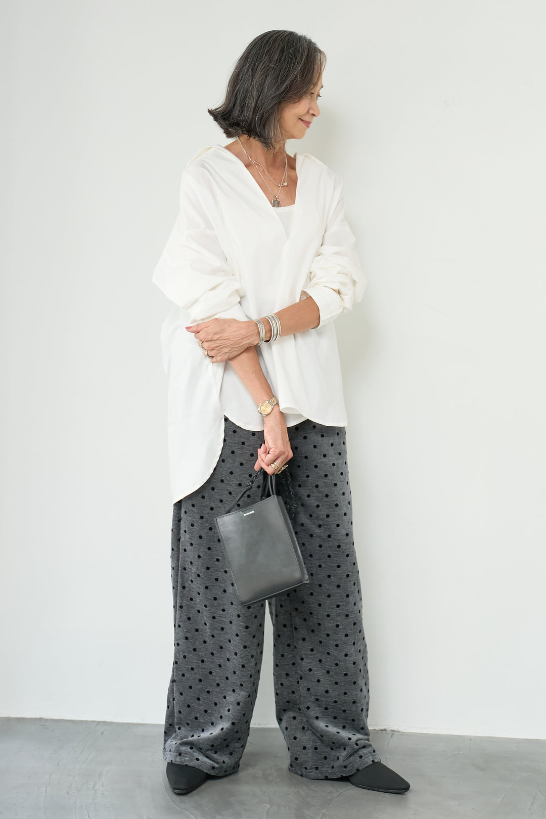 フロッキードットリラックスパンツ