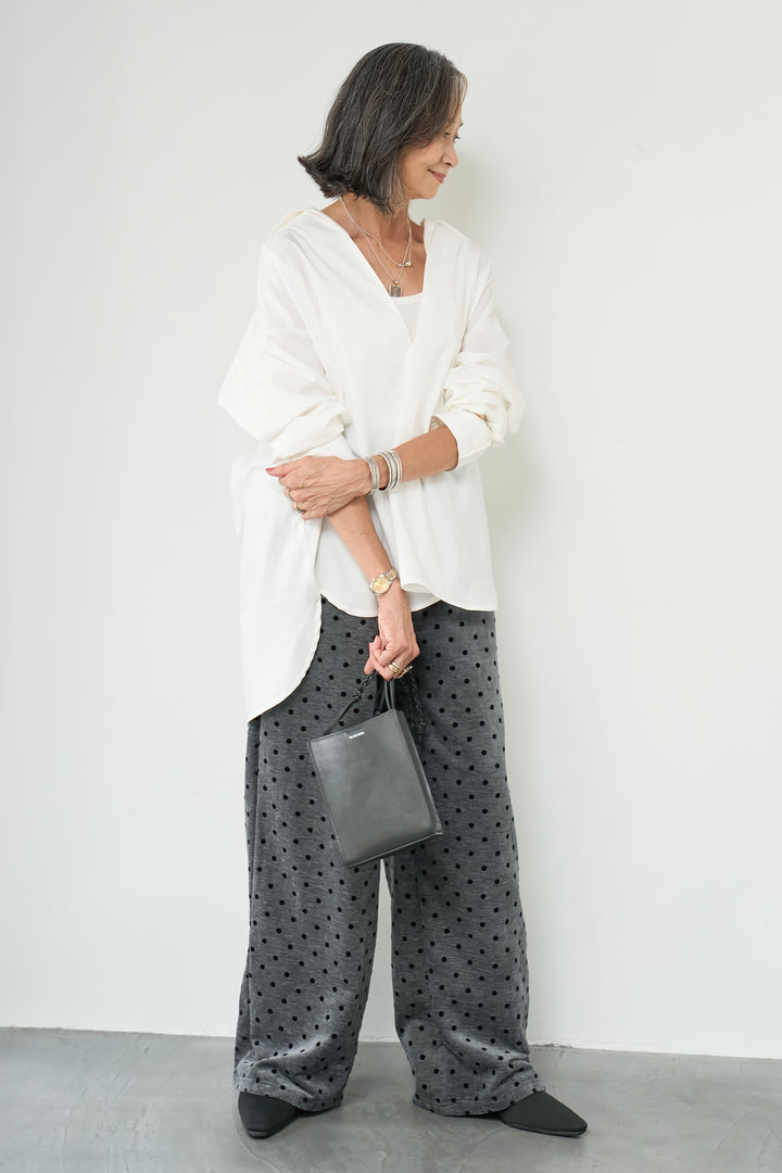 フロッキードットリラックスパンツ