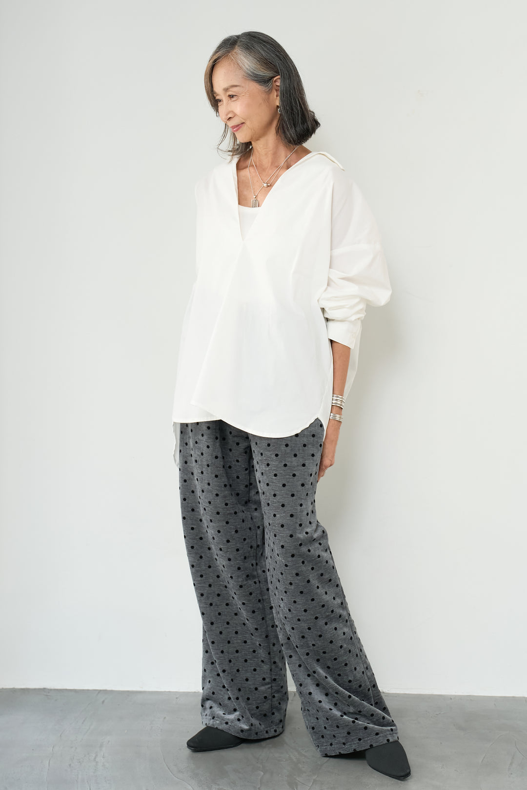 フロッキードットリラックスパンツ