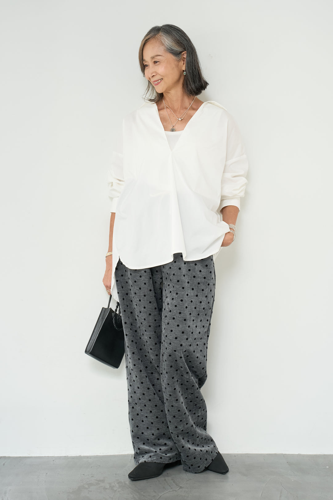 フロッキードットリラックスパンツ