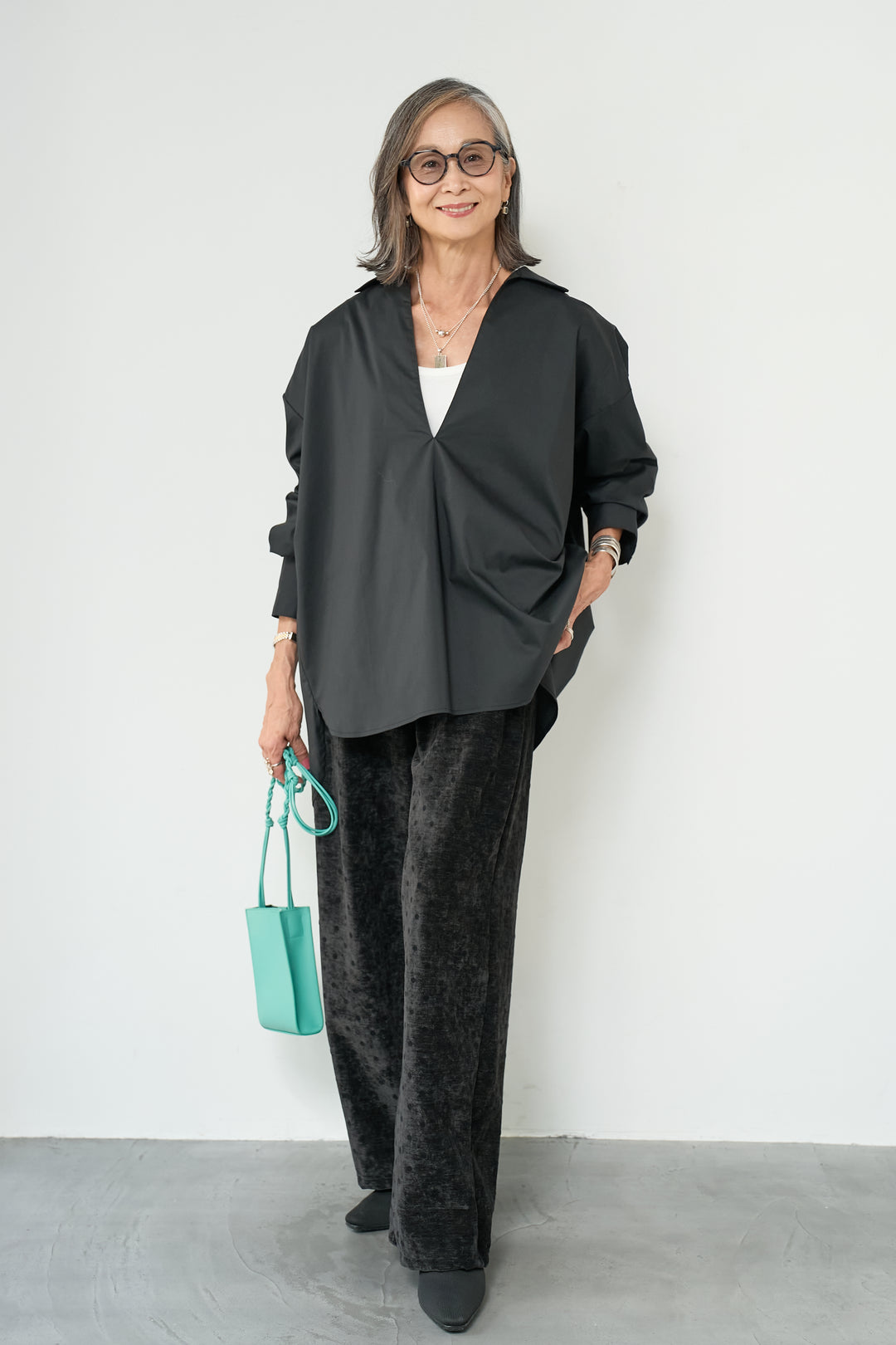 フロッキードットリラックスパンツ