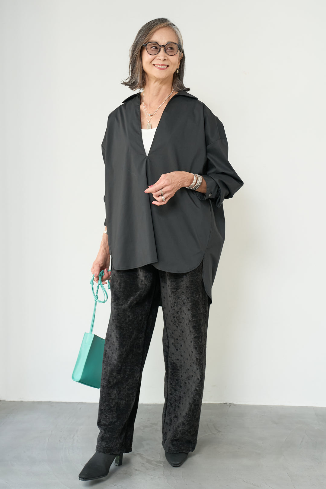 フロッキードットリラックスパンツ