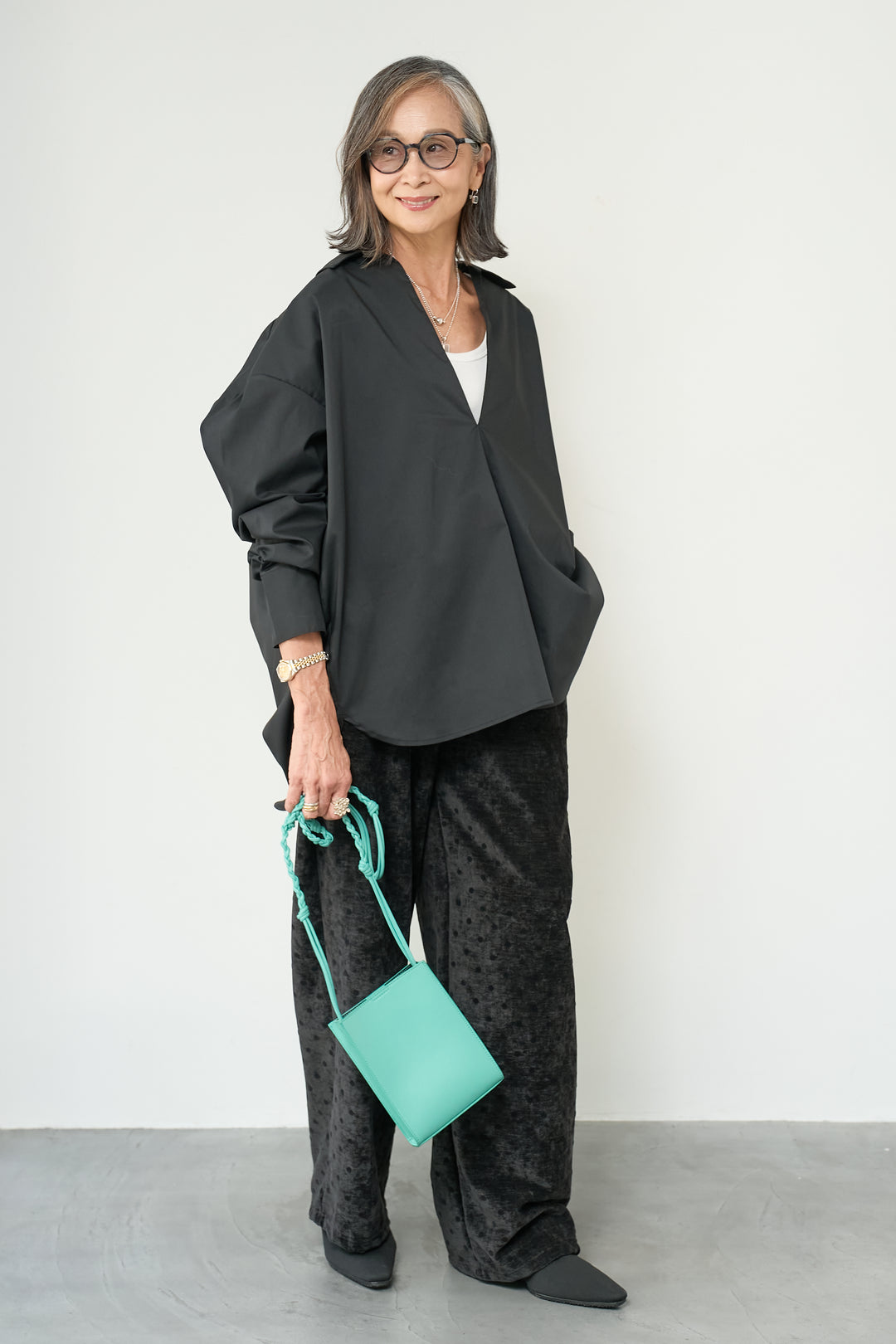 フロッキードットリラックスパンツ