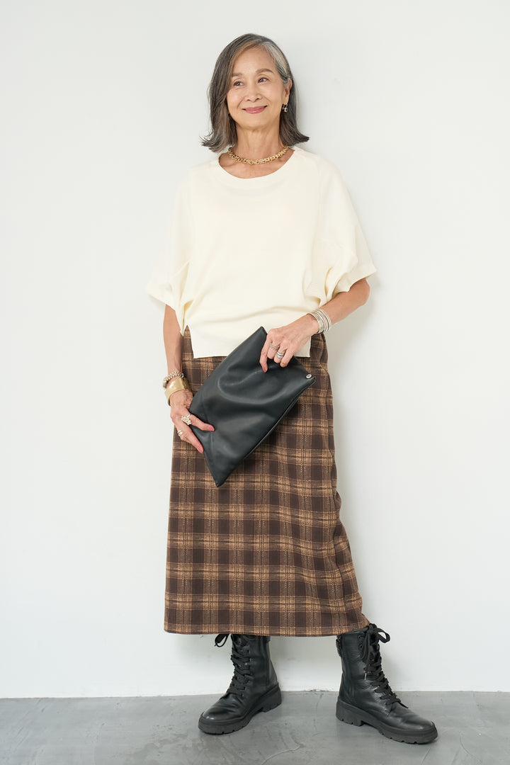 チェックナロースカート