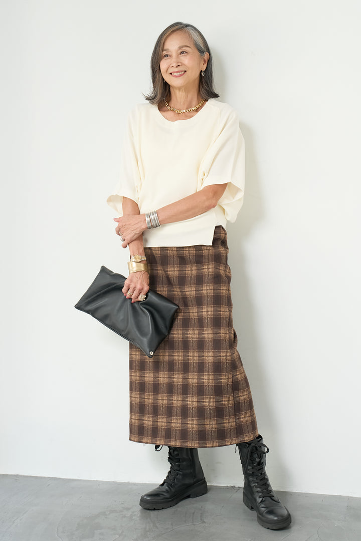 チェックナロースカート