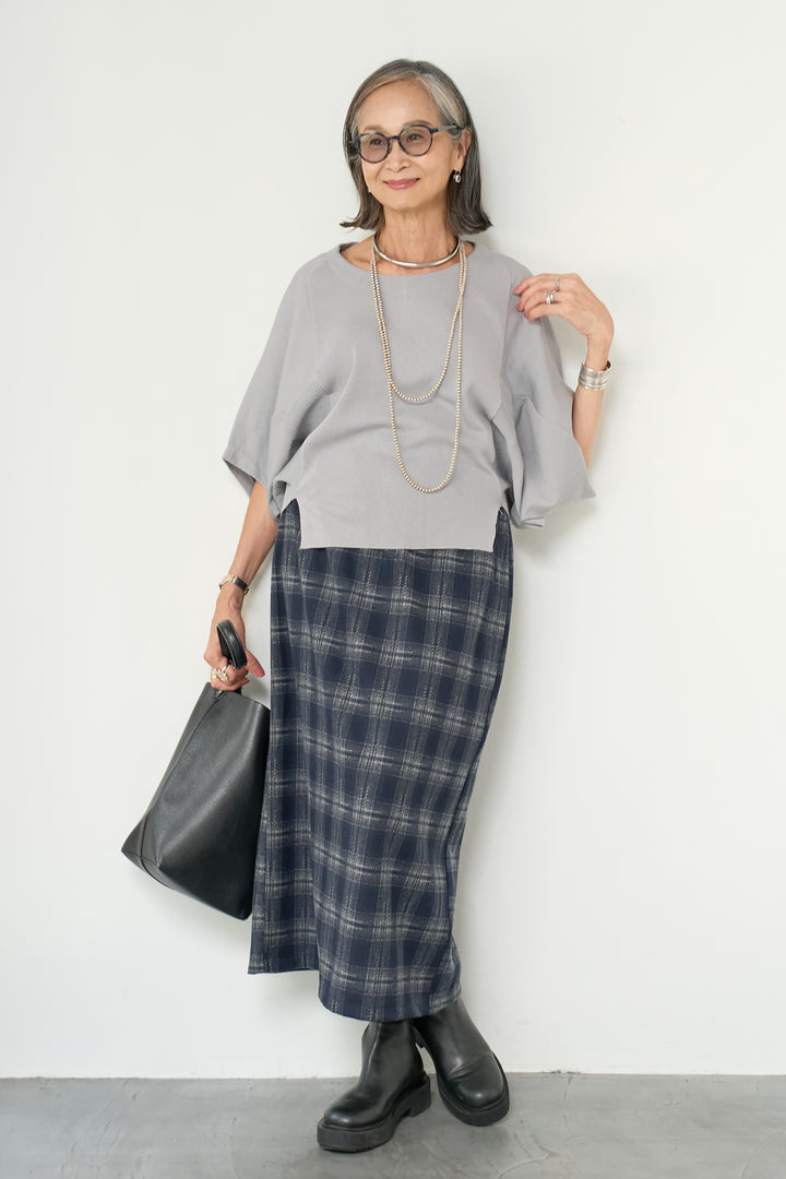 チェックナロースカート