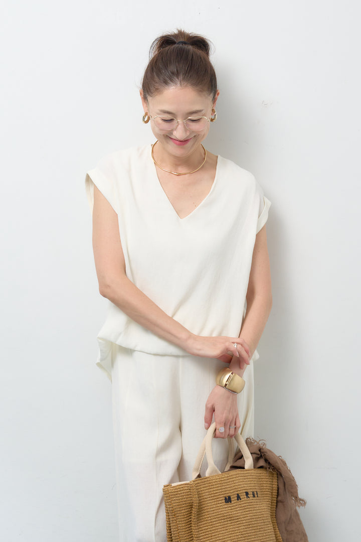 Vネックドルマンシャツセットアップ