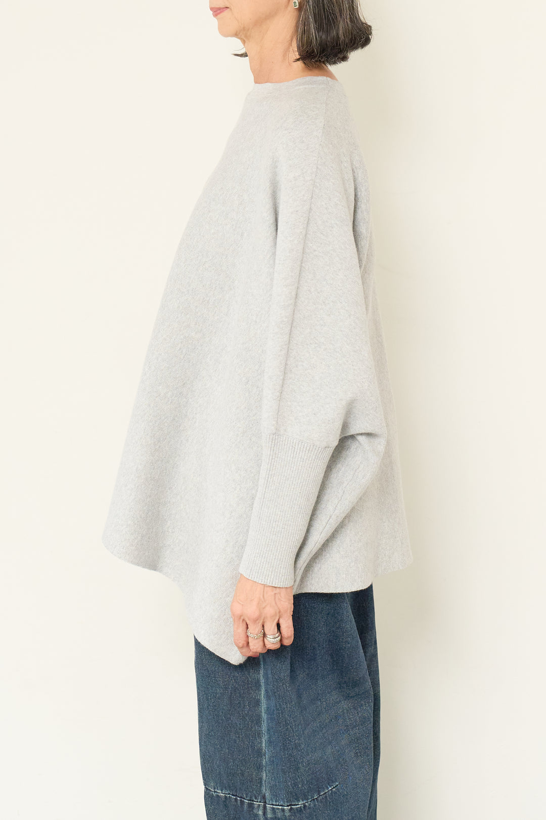 ウォッシャブルポンチョニット