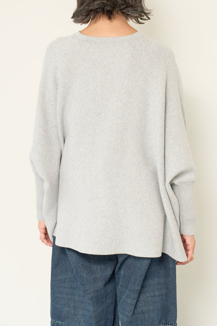 [SET]ウォッシャブルポンチョニット+カーブデニムパンツ(2set)