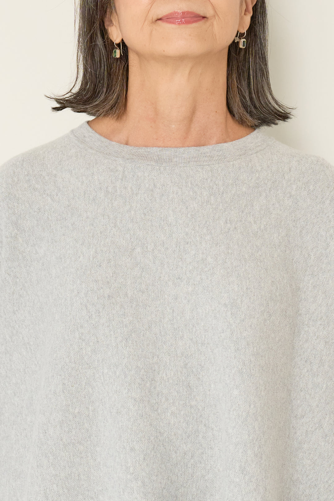 [SET]ウォッシャブルポンチョニット+カーブデニムパンツ(2set)