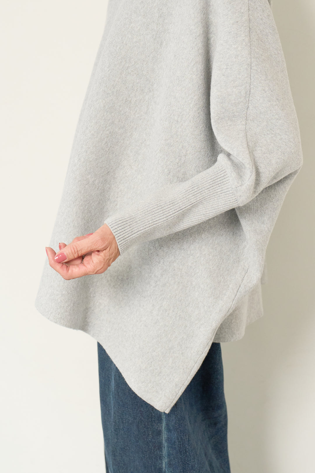 ウォッシャブルポンチョニット