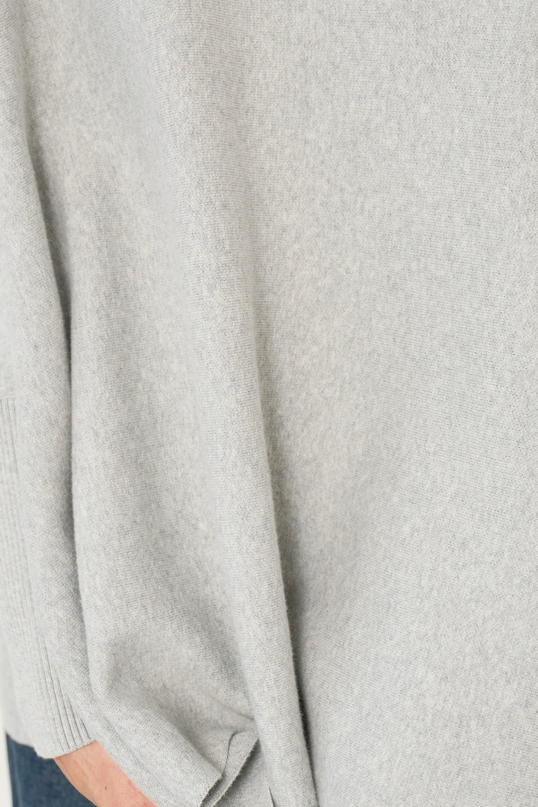 [SET]ウォッシャブルポンチョニット+カーブデニムパンツ(2set)