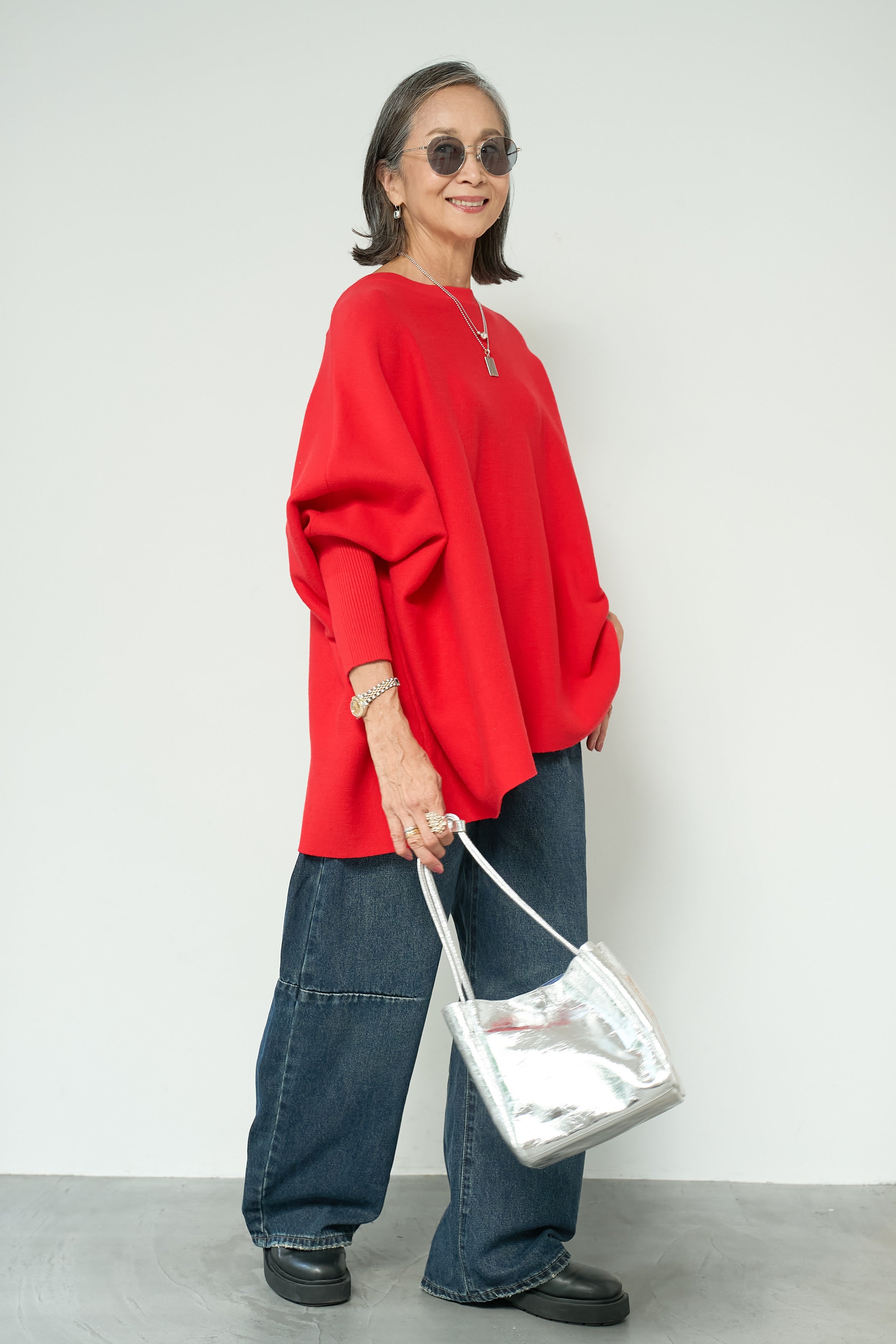 ウォッシャブルポンチョニット – plusotoha