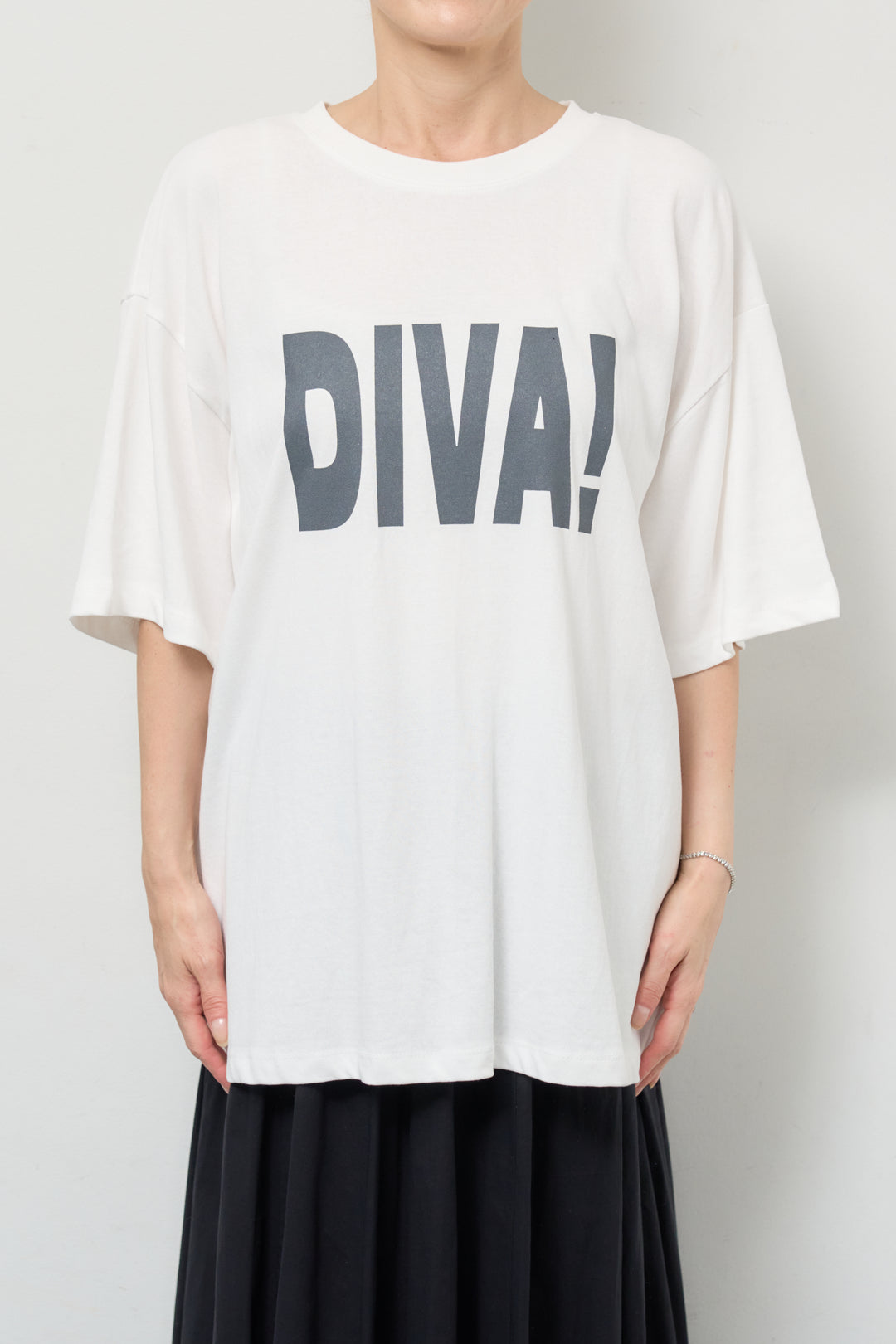 [SET]オーバーサイズDIVA Tシャツ+コットンボイルフレアロングスカート(2set)