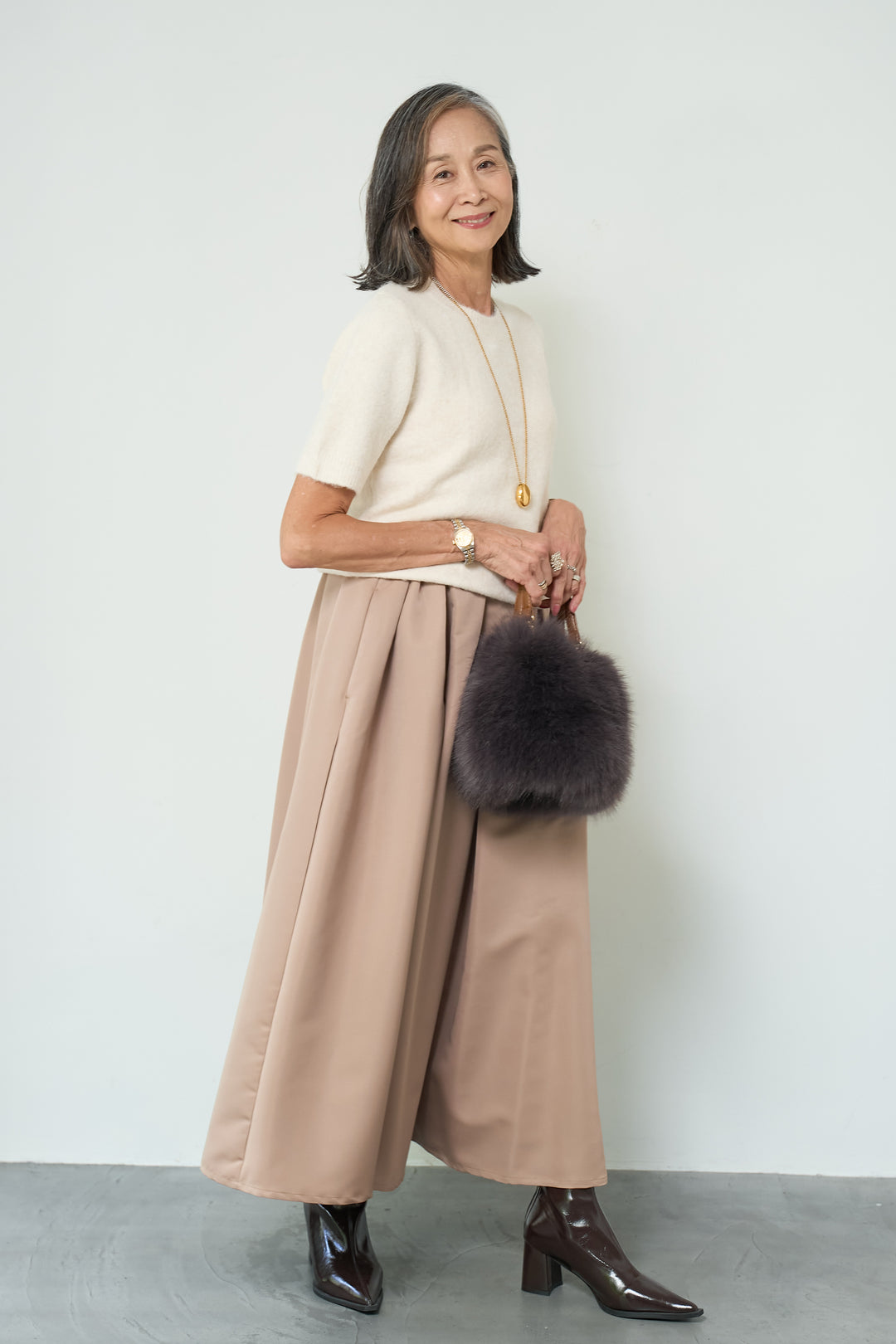 モヘヤ半袖ニット