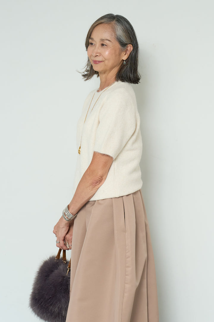 モヘヤ半袖ニット