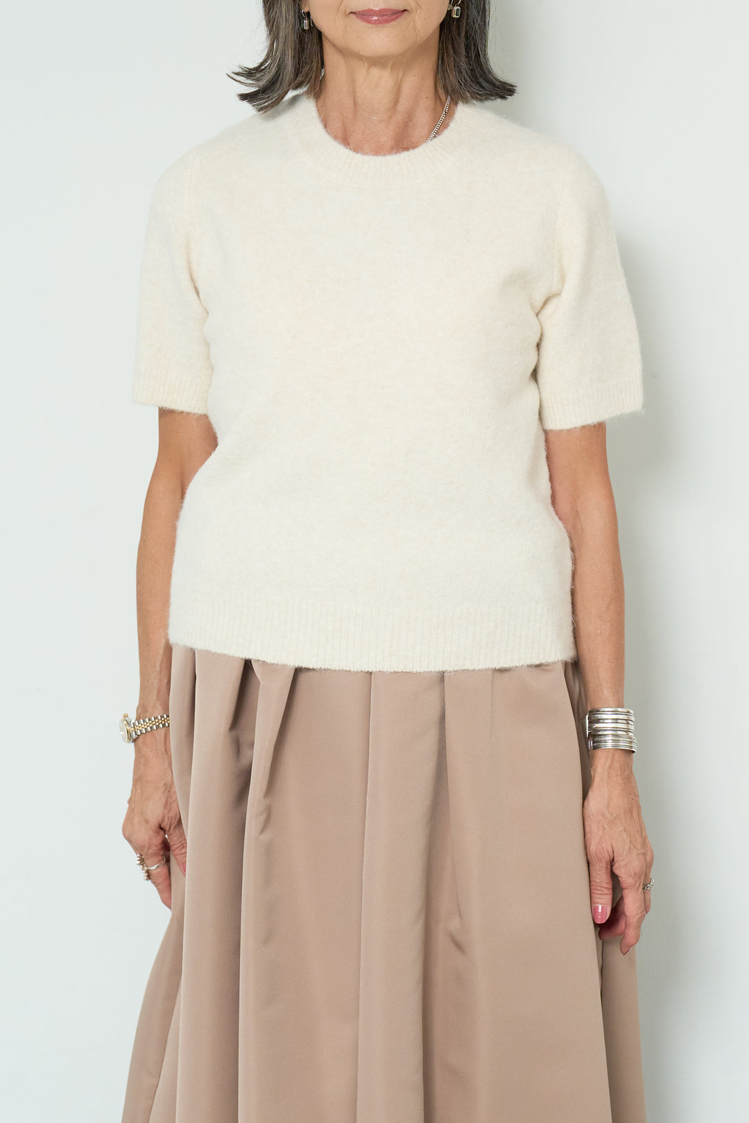 モヘヤ半袖ニット