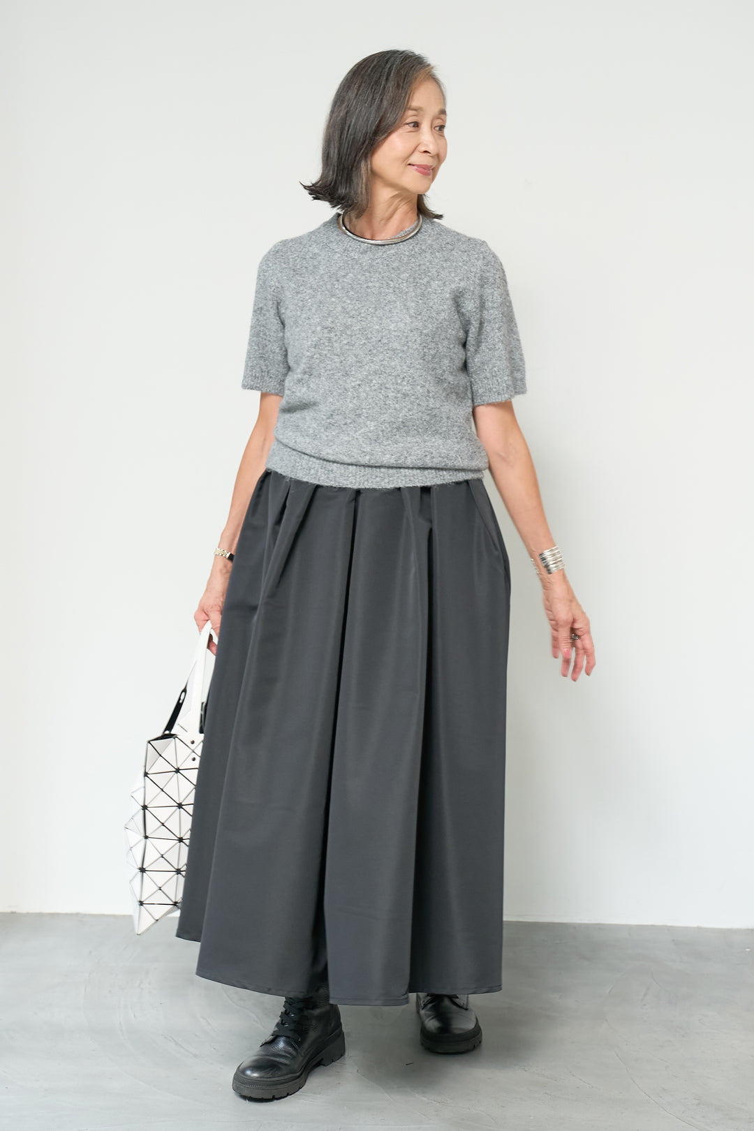 モヘヤ半袖ニット